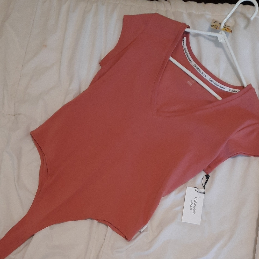 Calvin Klein Women's Pink Bodysuit Top